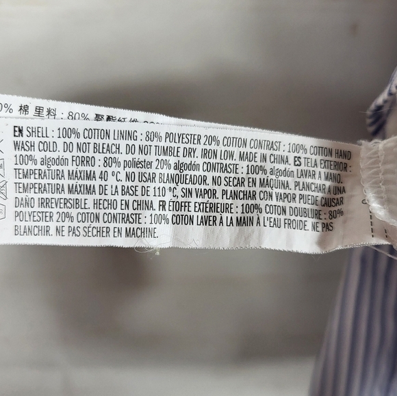 Pomander Place Tuckernuck Preppy Feminine Quinn Tiered Mini Dress Blue Stripe XS - Picture 16 of 16